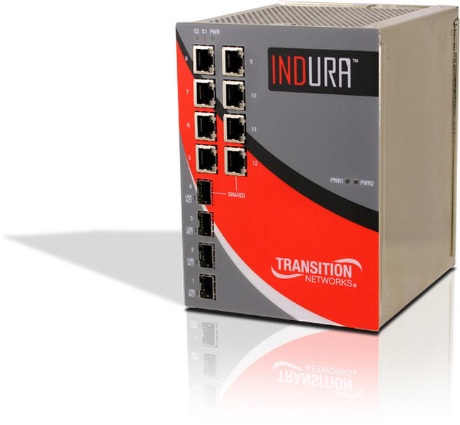 Transition Networks IND-3280-L gemanaged Gigabit Ethernet (10/100/1000) Grau, Rot Netzwerk-Switch