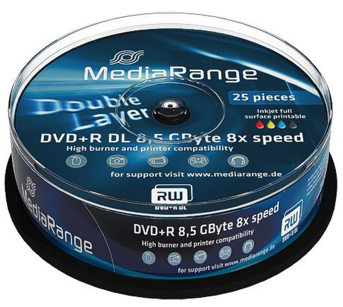 MediaRange MR474 8.5GB DVD+R 25pc(s) blank DVD