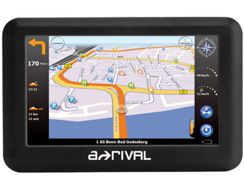 A-Rival NAV-PNU43 Fixed 4.3Zoll LCD Touchscreen 163.7g Schwarz Navigationssystem