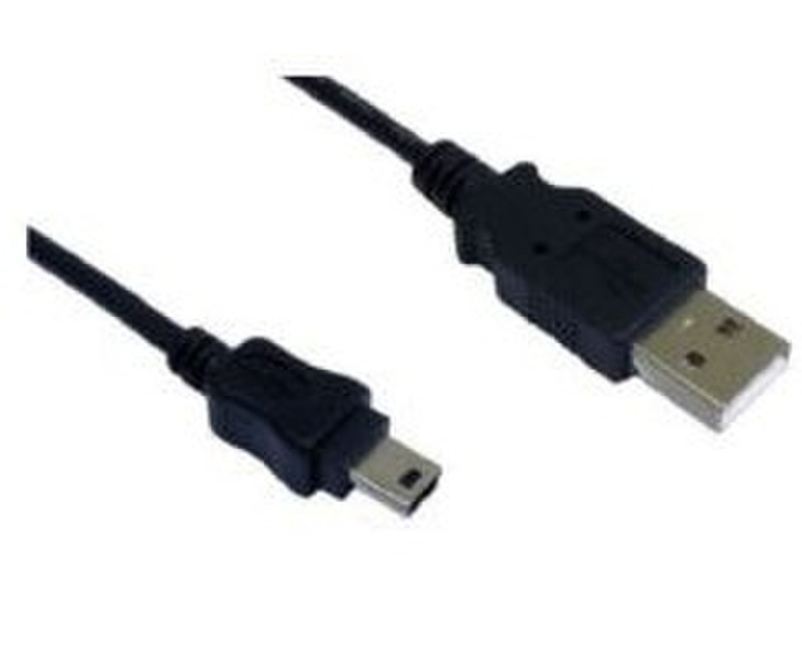 Cables Direct 2 m, USB2.0/mini USB2.0, M/M 2м USB A Mini-USB B Черный