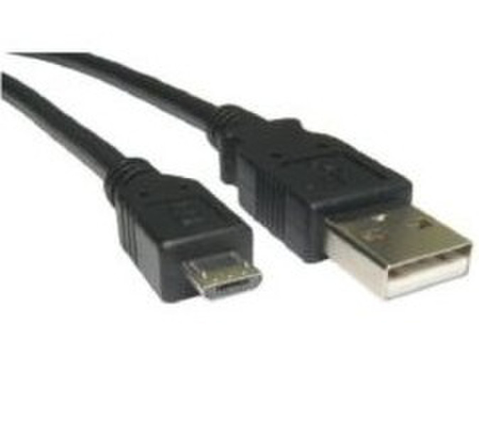 Cables Direct 1.8 m, USB2.0/micro USB2.0, M/M 1.8м USB A Micro-USB B Черный