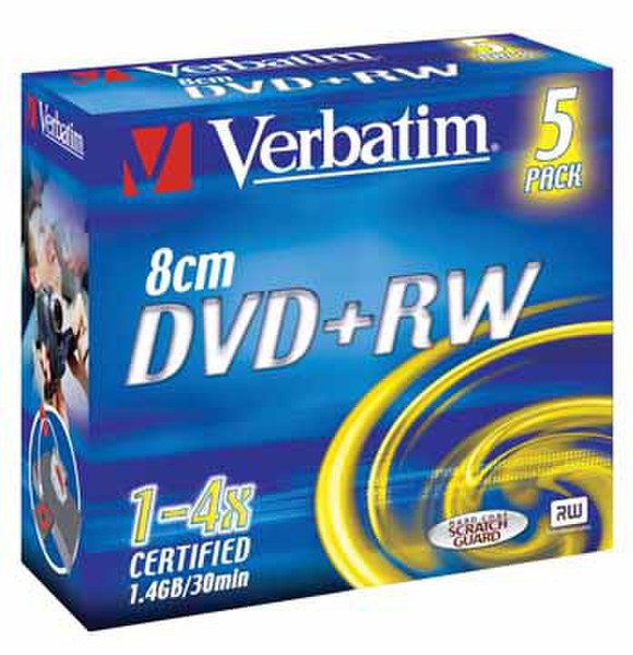 Verbatim 1.4GB 8cm DVD+RW Slim Case 4x 1.4GB DVD+RW 5pc(s)