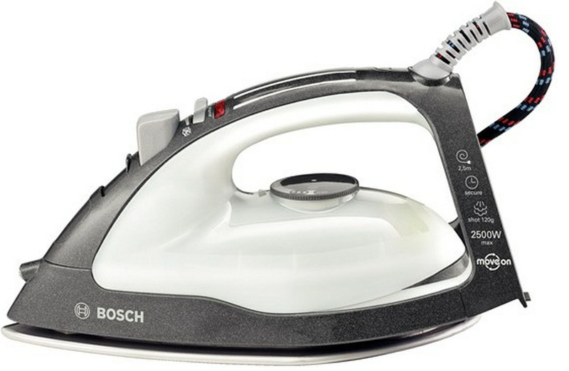 Bosch TDA46MOVE5 Steam iron 2500Вт Антрацитовый, Металлический, Белый утюг