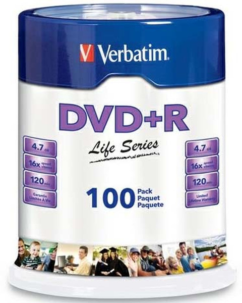 Verbatim DVD+R Life 4.7GB DVD+R 100pc(s)