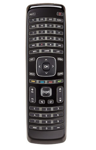 VIZIO XRU300 IR Wireless push buttons Black remote control