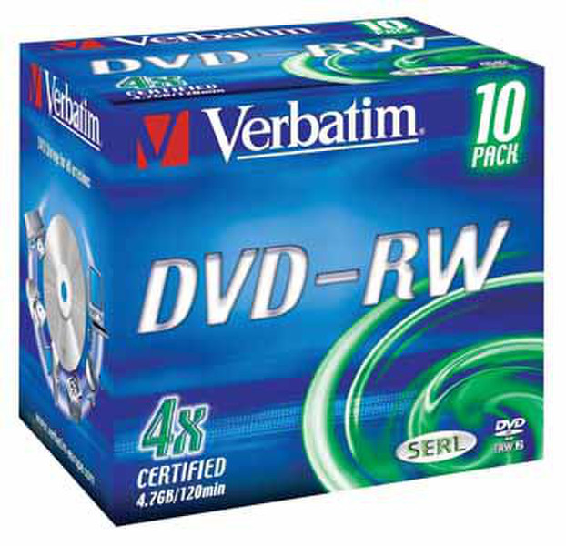 Verbatim 4.7GB DVD-RW Rewritable Disk 4x 4.7ГБ DVD-RW 10шт