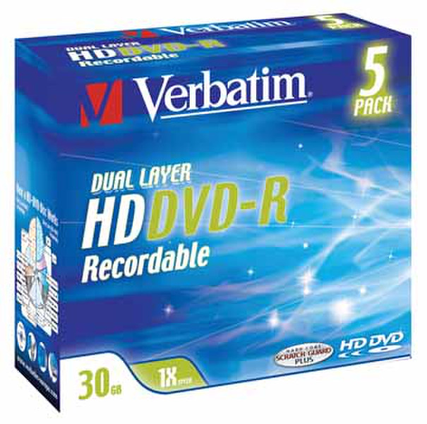 Verbatim 30GB HD DVD-R DL Dual Layer 30ГБ DVD-R DL 5шт