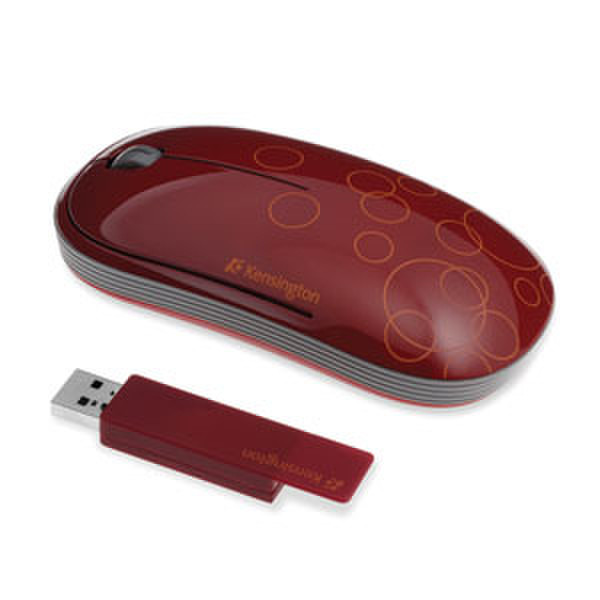 Kensington Ci70LE Wireless Portable Mouse RF Wireless Optical 1000DPI Red mice