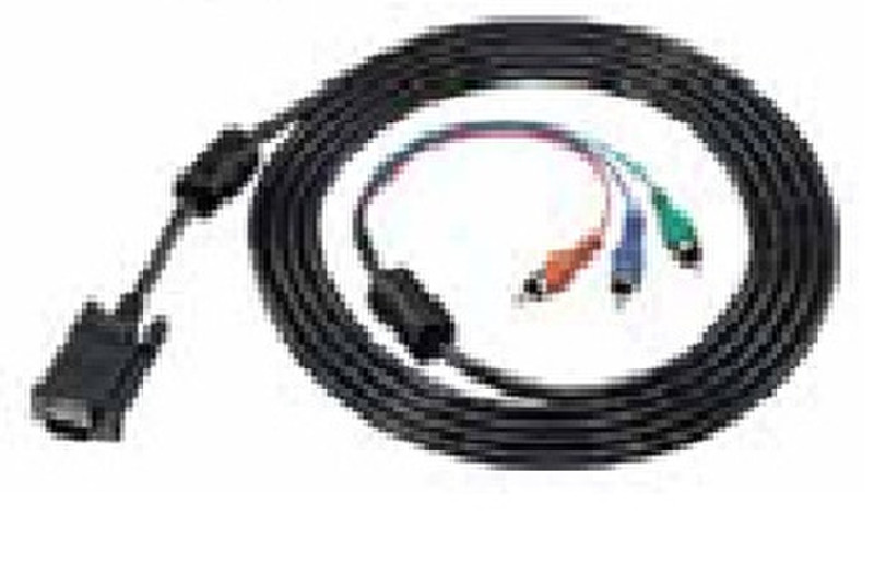 Sharp AN-C3CP2 3m 3 x RCA (YPbPr) VGA (D-Sub) Black video cable adapter