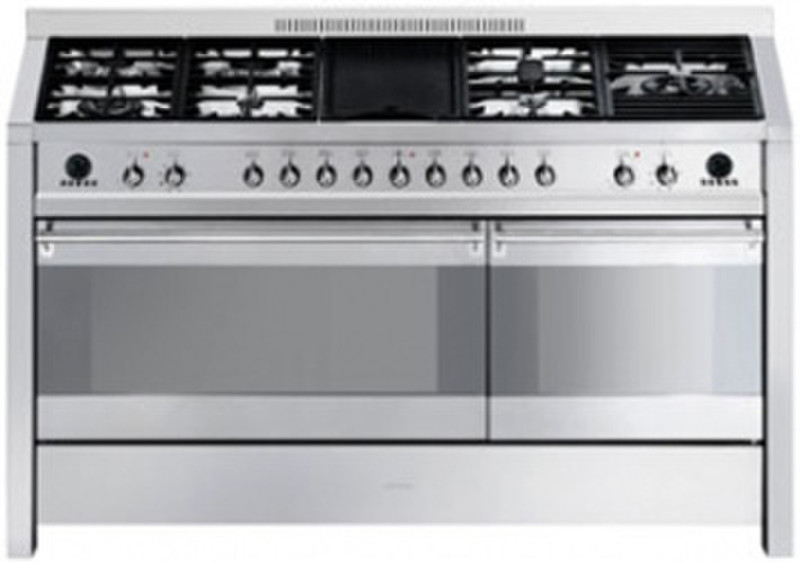 Smeg CS150-8 Freistehend Gas hob A Edelstahl Küchenherd