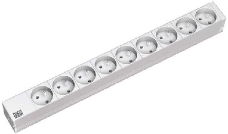 Bachmann 9x UTE, 2m 9AC outlet(s) 2m Grey power extension