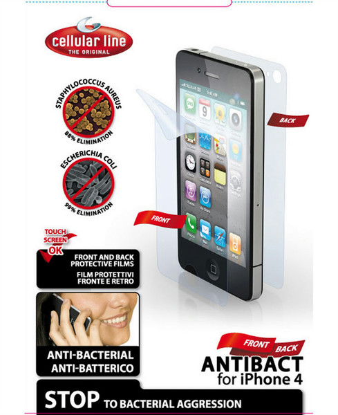 Cellularline SPANTIBFBIPHONE4 Clear screen protector iPhone 4/4S 2pc(s) screen protector
