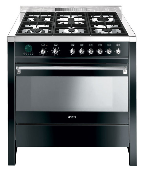 Smeg CS19N-7 Freestanding Gas, electric induction A Black cooker