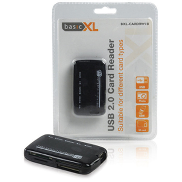 basicXL BXL-CARDRW1B USB 2.0 Черный устройство для чтения карт флэш-памяти