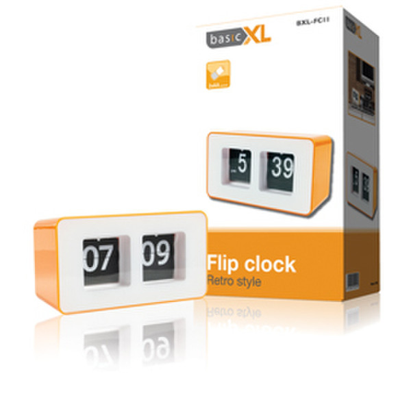 basicXL BXL-FC11 Quartz table clock Rechteckig Orange Tischuhr