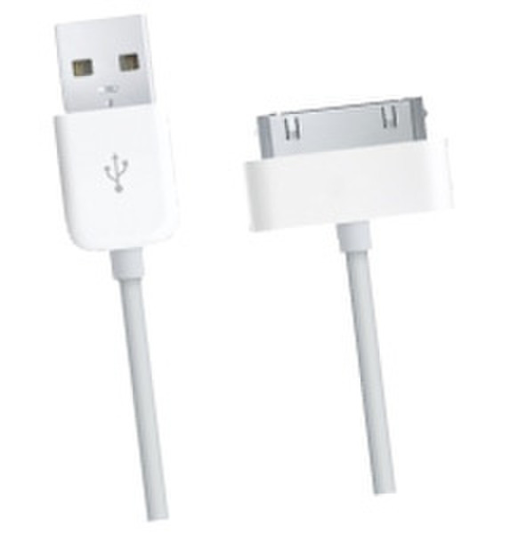 Cellular Line Dock Cable 1m USB Apple Connector White mobile phone cable
