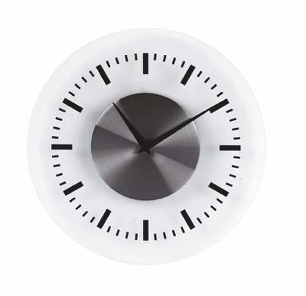 Unilux On Time Quartz wall clock Kreis Edelstahl, Weiß