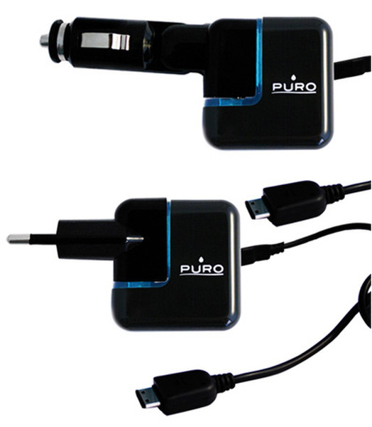 PURO TPMICRO Авто, Для помещений Черный зарядное для мобильных устройств