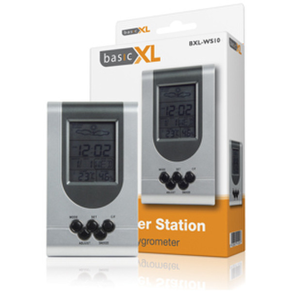 basicXL BXL-WS10 Schwarz, Silber Wetterstation
