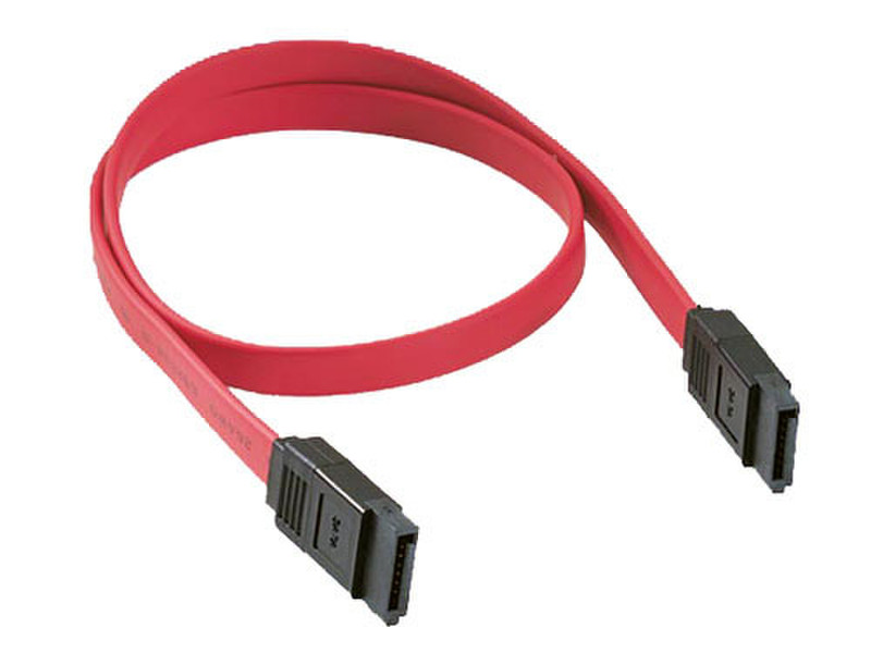 Cables Direct 0.45 m, SATA/SATA, M/M 0.45m SATA SATA Schwarz, Rot SATA-Kabel