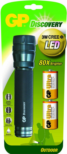 GP Batteries 260LOE404-C2 Hand flashlight LED Black,Grey flashlight