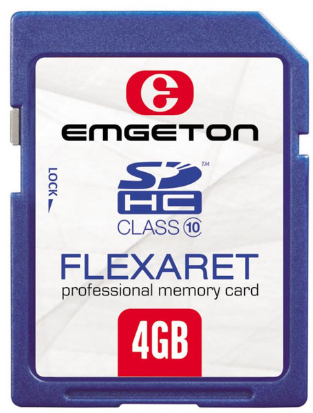 EMGETON Flexaret SDHC 4GB 4ГБ SDHC Class 10 карта памяти