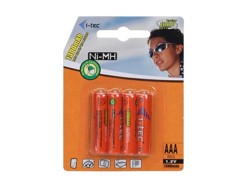 iTEC AAABA1300 Nickel Metal Hydride 1300mAh 1.2V rechargeable battery