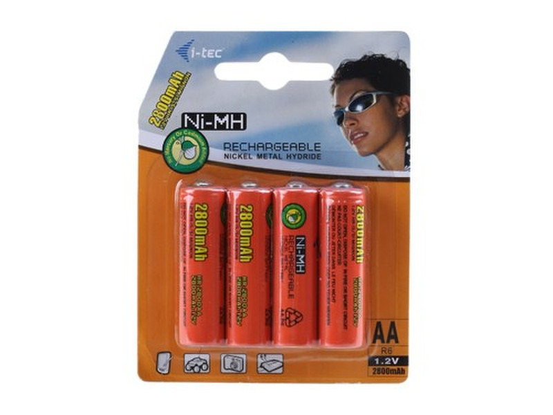iTEC AABA2800 Nickel Metal Hydride 2800mAh 1.2V rechargeable battery