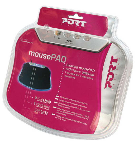 Port Designs Mouse Pad + Hub USB