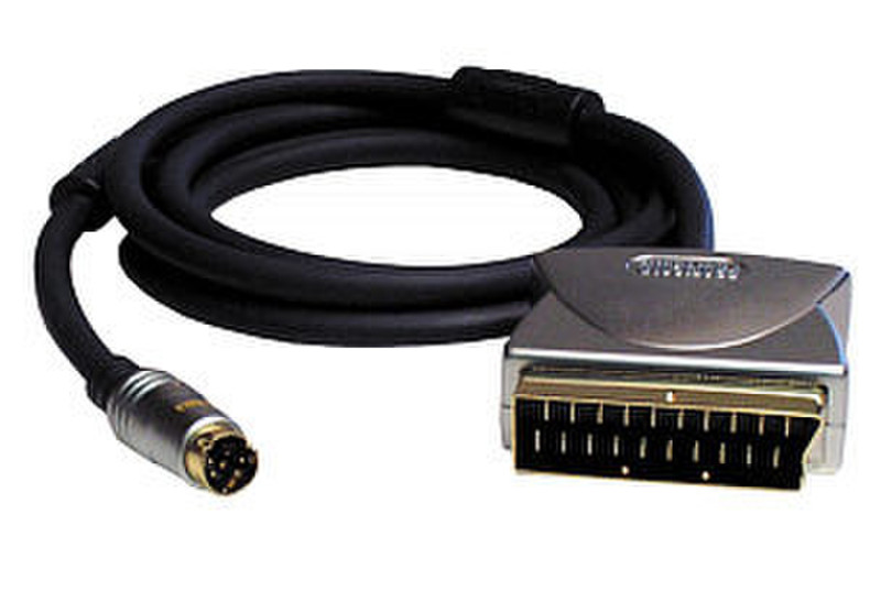Profigold PGV672 1.5м S-Video (4-pin) SCART (21-pin) Черный, Серый адаптер для видео кабеля