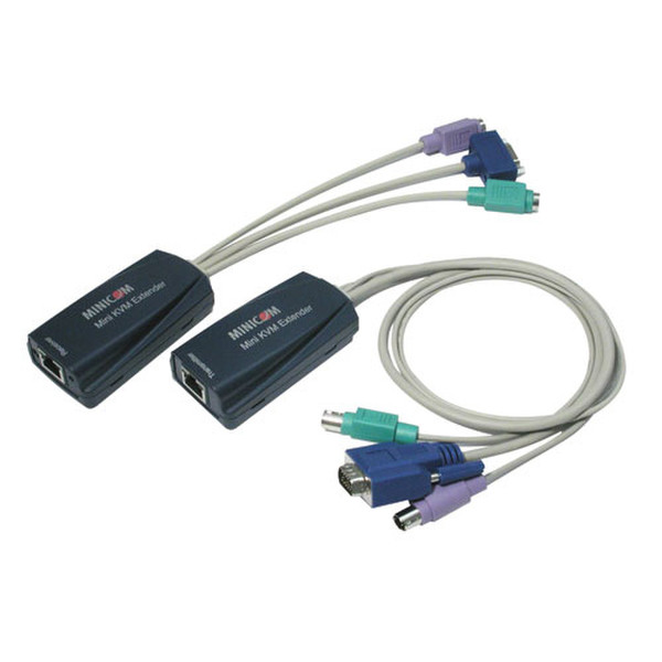Tripp Lite Mini KVM Extender PS/2 Schwarz, Grau Tastatur/Video/Maus (KVM)-Kabel