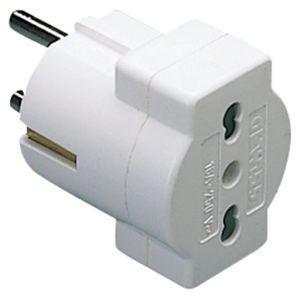 Gewiss GW28415 Type L (IT) Type K (DK) White power plug adapter