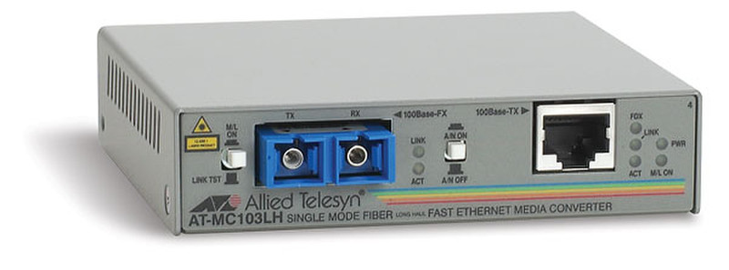 Allied Telesis 100TX to 100FX (SC) standalone media converter 100Mbit/s 1310nm network media converter