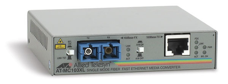 Allied Telesis 100TX to 100FX (SC) standalone media converter Netzwerk Medienkonverter