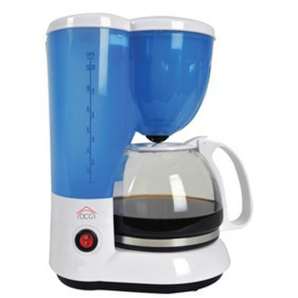 DCG Eltronic KA2508 Капельная кофеварка 12чашек Синий, Прозрачный, Белый кофеварка