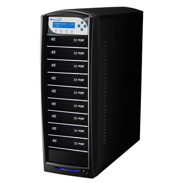 Vinpower Digital SharkNet LightScribe Blu-ray/DVD/CD HDD:9 Optical disc duplicator Black