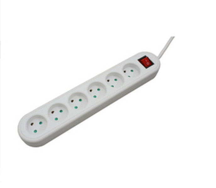 Microconnect GRU00610WDK 6розетка(и) 10м Белый удлинитель