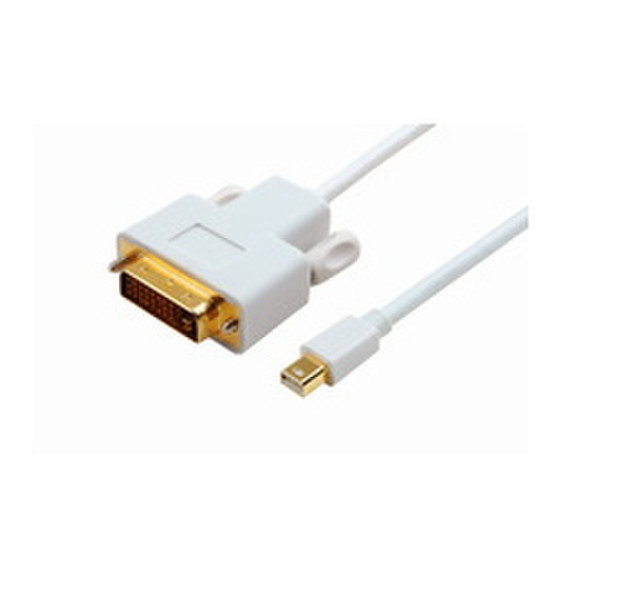 Microconnect Mini Displayport - DVI, M/M 1m mini DisplayPort DVI-D White