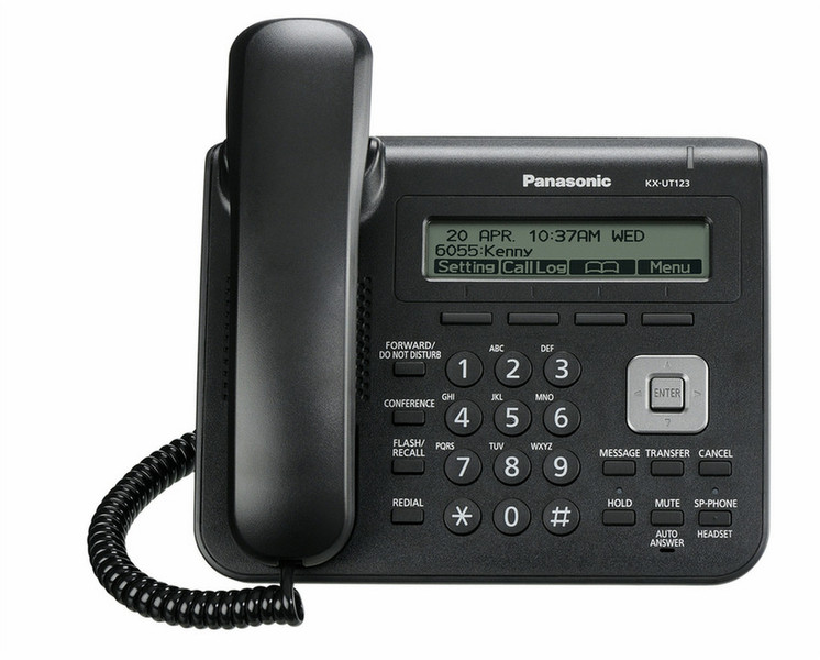 Panasonic KX-UT123 Проводная телефонная трубка ЖК Черный