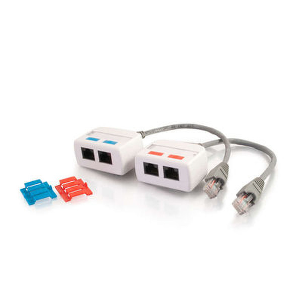 C2G 37049 RJ-45 male RJ-45 female Blue,Red,White cable interface/gender adapter