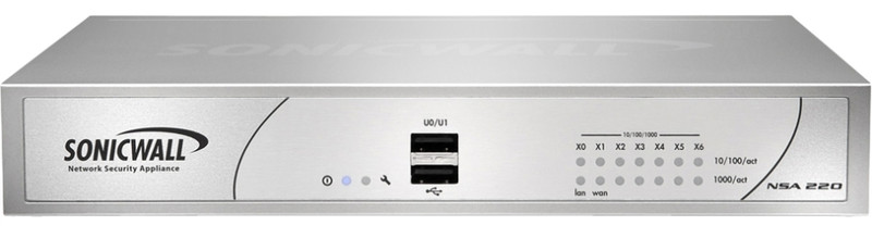 DELL SonicWALL NSA 220 + 1 Yr CGSS 600Мбит/с аппаратный брандмауэр