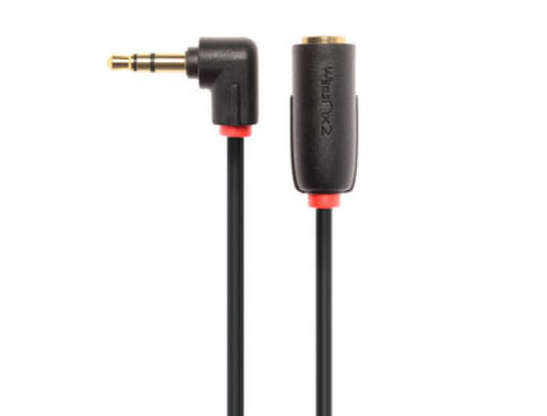 Techlink NX2 Right Angled 3.5mm Stereo Plug to 3.5mm Stereo Socket 0.5m 3.5mm 3.5mm Black