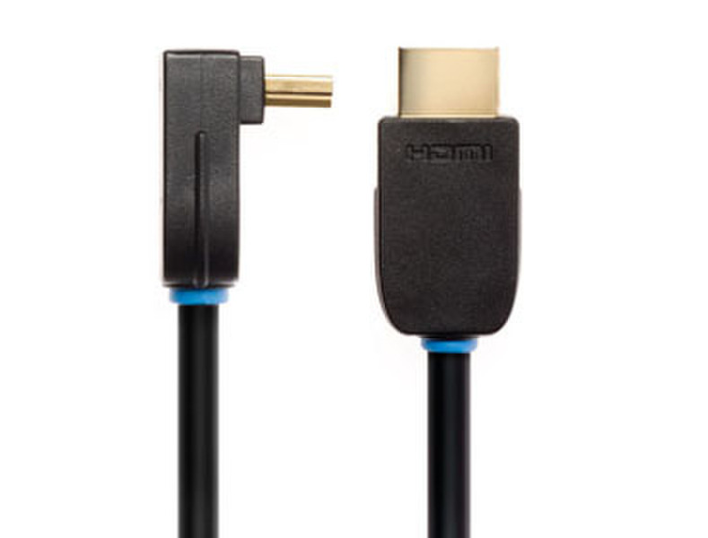 Techlink NX2 Right Angled HDMI A Plug to HDMI A Plug 2m HDMI HDMI Schwarz