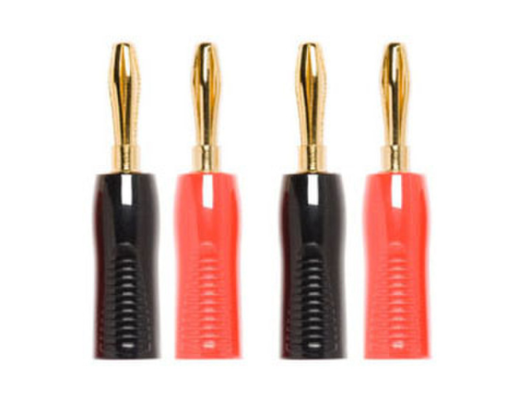 Techlink NX2 Banana Plugs Pack (2 x Red, 2 x Black) Banana Black,Gold,Red