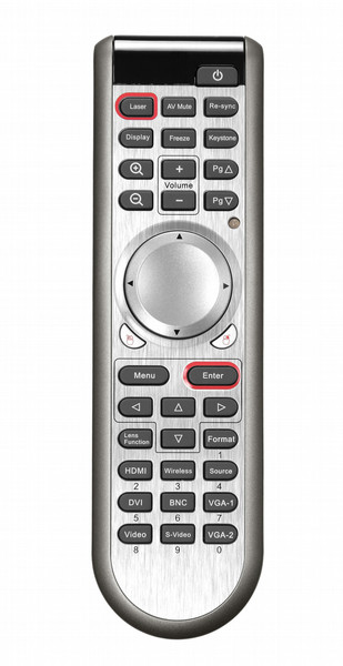 Optoma BR-5019L push buttons Silver remote control