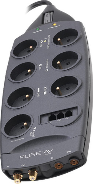 Belkin PureAV Home Cinema Surge Protector 7AC outlet(s) Schwarz Spannungsschutz