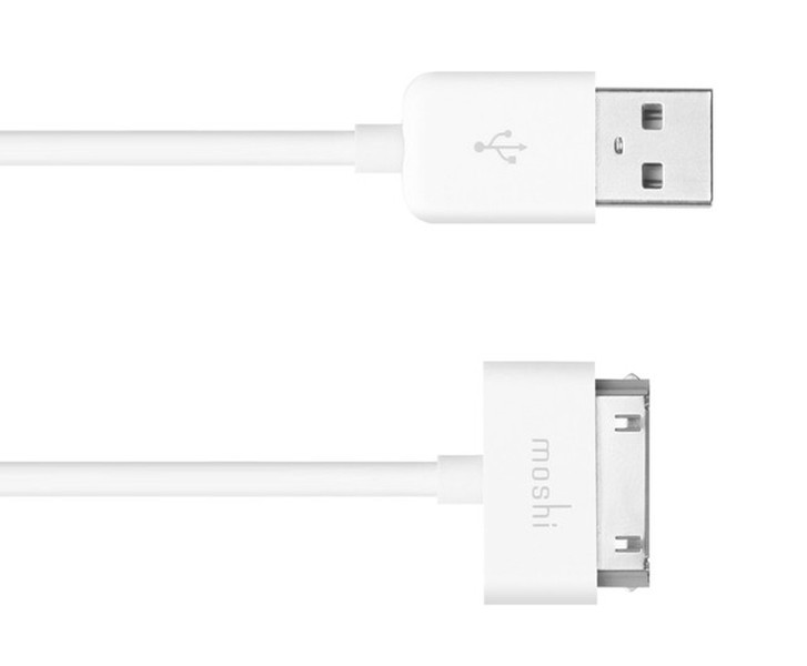 Moshi USB Cable for iPod/iPhone/iPad 0.85м Белый дата-кабель мобильных телефонов