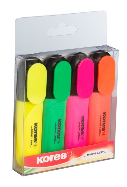 Kores TM36140 Green,Orange,Pink,Yellow 4pc(s) marker