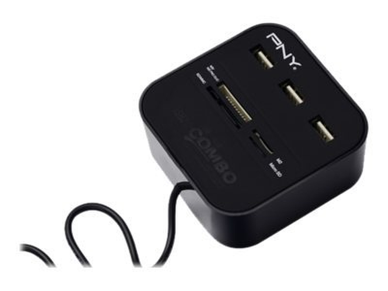 PNY Multi-Slot USB & Flash USB 2.0 Черный устройство для чтения карт флэш-памяти