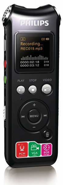 Philips Voice Tracer VTR8000/93 Встроенная память Черный, Cеребряный диктофон